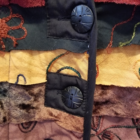 Retro Look Vest Top  Mixed Fabric Cropped Sleeveless Vest M - Picture 4 of 9